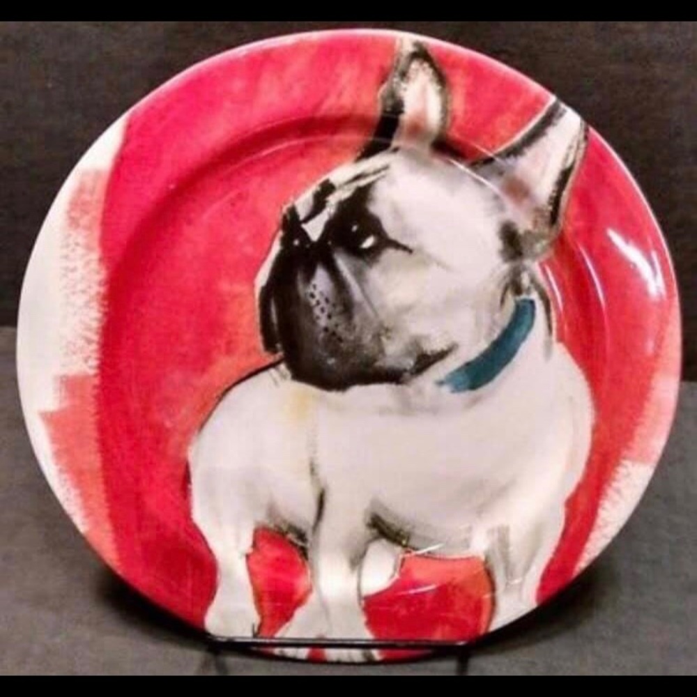Anthropologie French Bulldog Dessert Plate